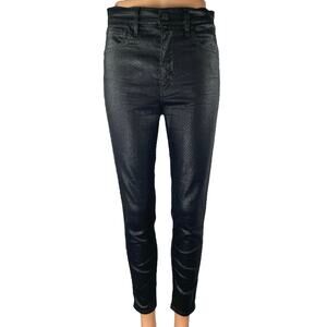 Levi's Women's Black Snakeskin Faux Leather High Waist Skinny Trousers Pants 27